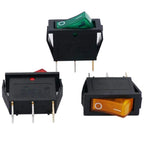 4/5pcs Rocker Switch Lighted KCD3 Rocker Switch On Off 3 Pin 2 Position Boat Rocker Switches 125V 250V AC SPST