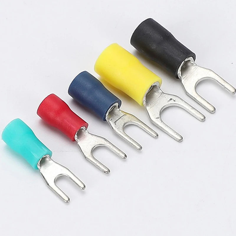 Fork Crimp Terminal Copper Tin Plating Insulated Terminal Block U-Type Wire Connector Thickened Copper Cable Joint SV1.25/2/-3/4