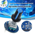 TZT 1/3PCS Rotary Encoder Module for Arduino Brick Sensor Development Round Audio Rotating Potentiometer Knob Cap EC11