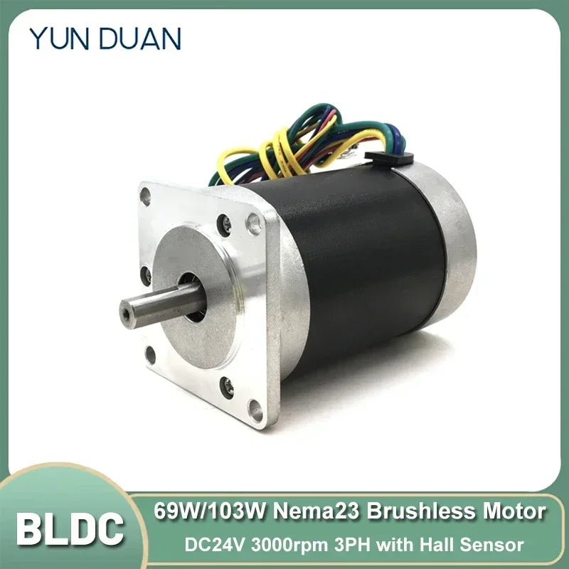 BLDC Motor 65W 69W 130W 188W DC24V AC220V Brushless Motor Hall Sensor Motor Nema23 57mm 3000RPM 0.6Nm 3PH 8mm Shaft