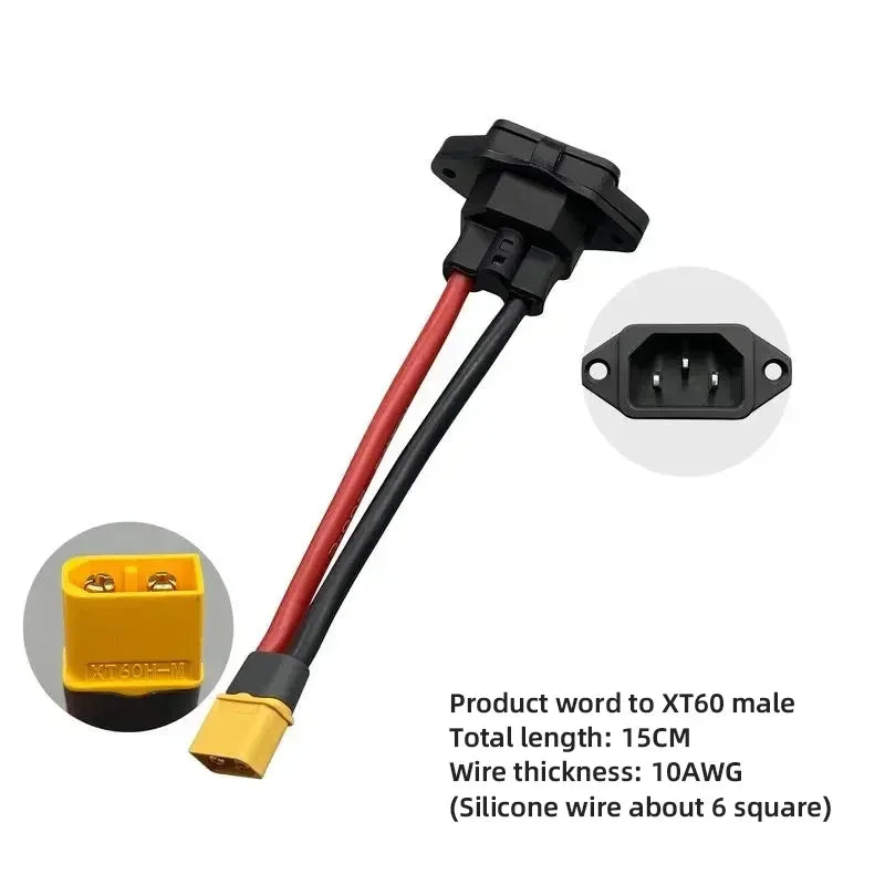 XT60/XT90 Male Female to C14 3Pin Power Socket Line XT60 XT90 Battery Charging Wire Connector New Energy E-bike Charging Cable
