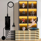 Smart Penetrable Wood COB LED Strip Touch Sensor Light 1-6 PCS 1-3m Black PCB Embedded Cabinet TV Wall Backlight Parallel Lights