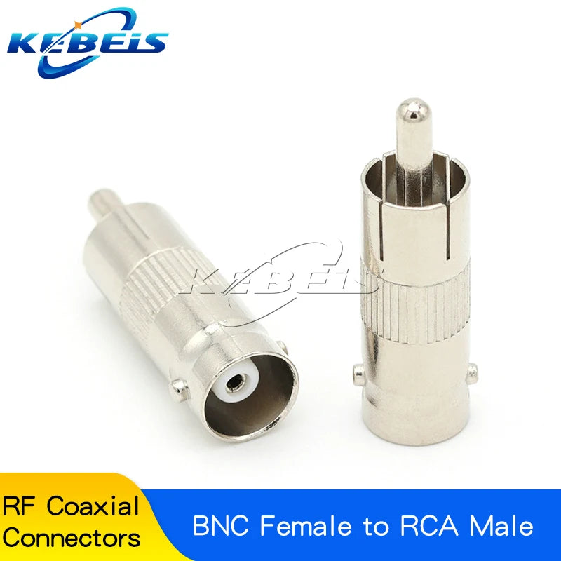 2Pcs BNC to RCA Surveillance Video BNC Female to BNC Male BNC Male to RCA Female Q9 Male to RCA Female Q9 Female to AV Adapter