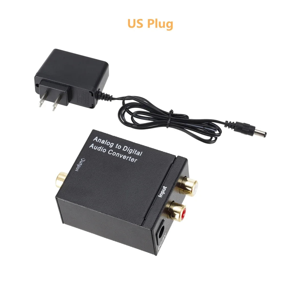 Analog to Digital Converter ADC Audio Analog to Digital (Optical/Coaxial) Converter Optical Coaxial RCA Toslink SPDIF Adapter