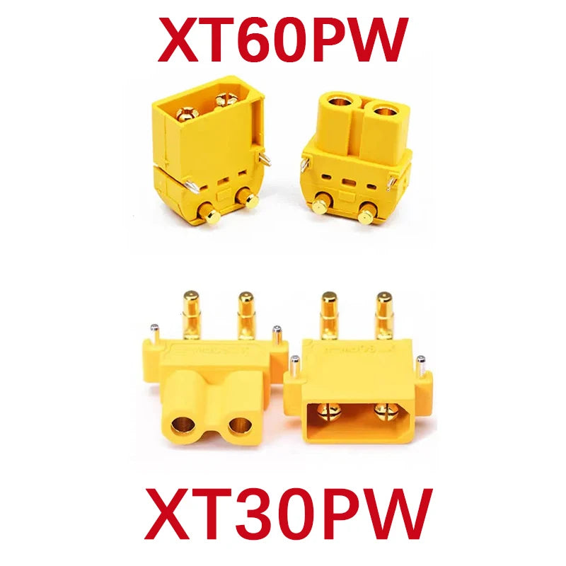 5/10 Male Female connector PCB board XT30-60PW Banana Golden head Right Angle Horizontal connector Male Heat Shrink Gold Plated