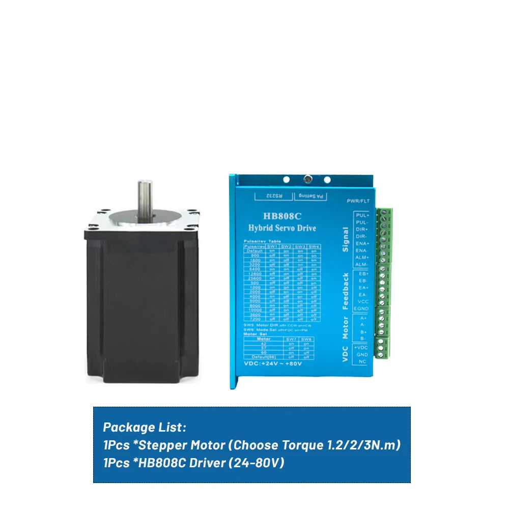 1/2/3/4/5 Axis Kit Nema23 Closed Loop Stepper Motor 1.2Nm/2Nm/3 Nm DC Hybird Servo With Encoder Motor Drive Kit  For CNC