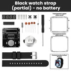 DIY Electronic Watch Kit 0.28'' LED Digital Tube Creative Watch Soldering Kit Microcontroller Watch Kit with Silicone Strap&Case