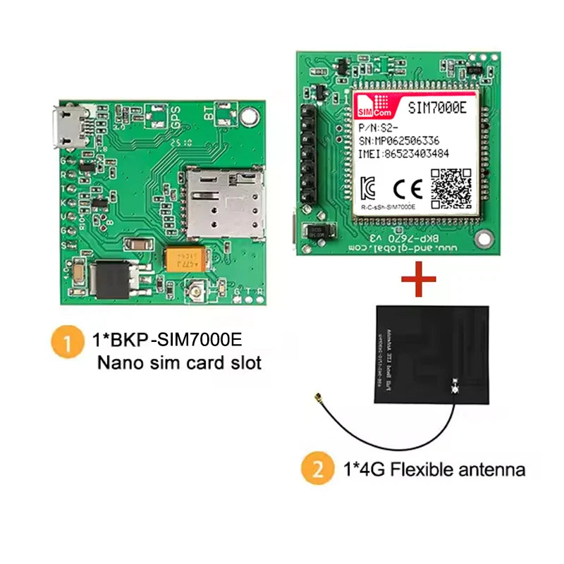 SIM7000E Push Nano Side Way SIM Slot Core Board SIMCOM LPWA+GSM+NBIOT+CATM+B31 Module Breakout kit for Europe/Middle East/Africa