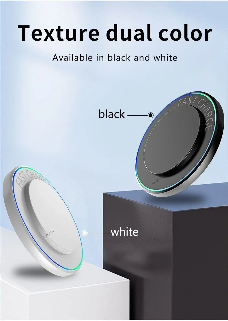 Portable Mini Desktop Wireless Charger Stand Pad For iPhone 17 16 15 14 13 12 Pro Max Samsung S25 Xiaomi Fast Charging Station