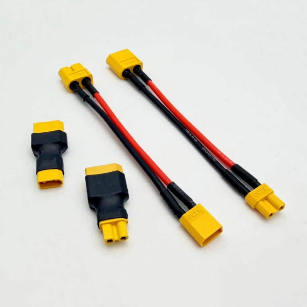 XT30 To XT60 Male/Female RC Lipo Battery Adapter 10CM Cable 16AWG Silicone Wire for FPV RC Car Accessories CineLog35 Drone Parts