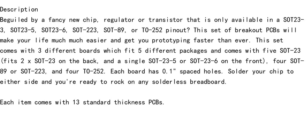 1230 SMT BREAKOUT PCB SET FOR SOT-23, SOT-89, SOT-223 TO252 Convert the adapter board to DIP