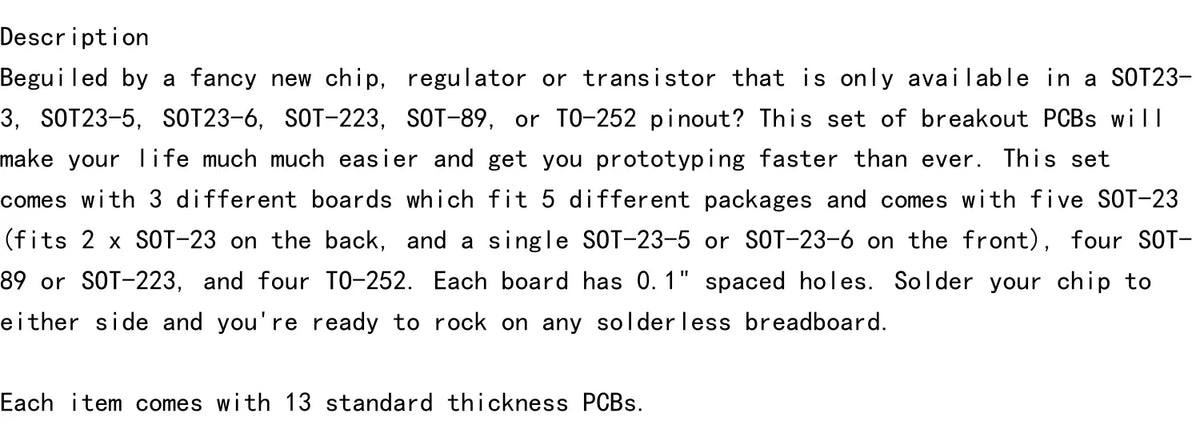 1230 SMT BREAKOUT PCB SET FOR SOT-23, SOT-89, SOT-223 TO252 Convert the adapter board to DIP