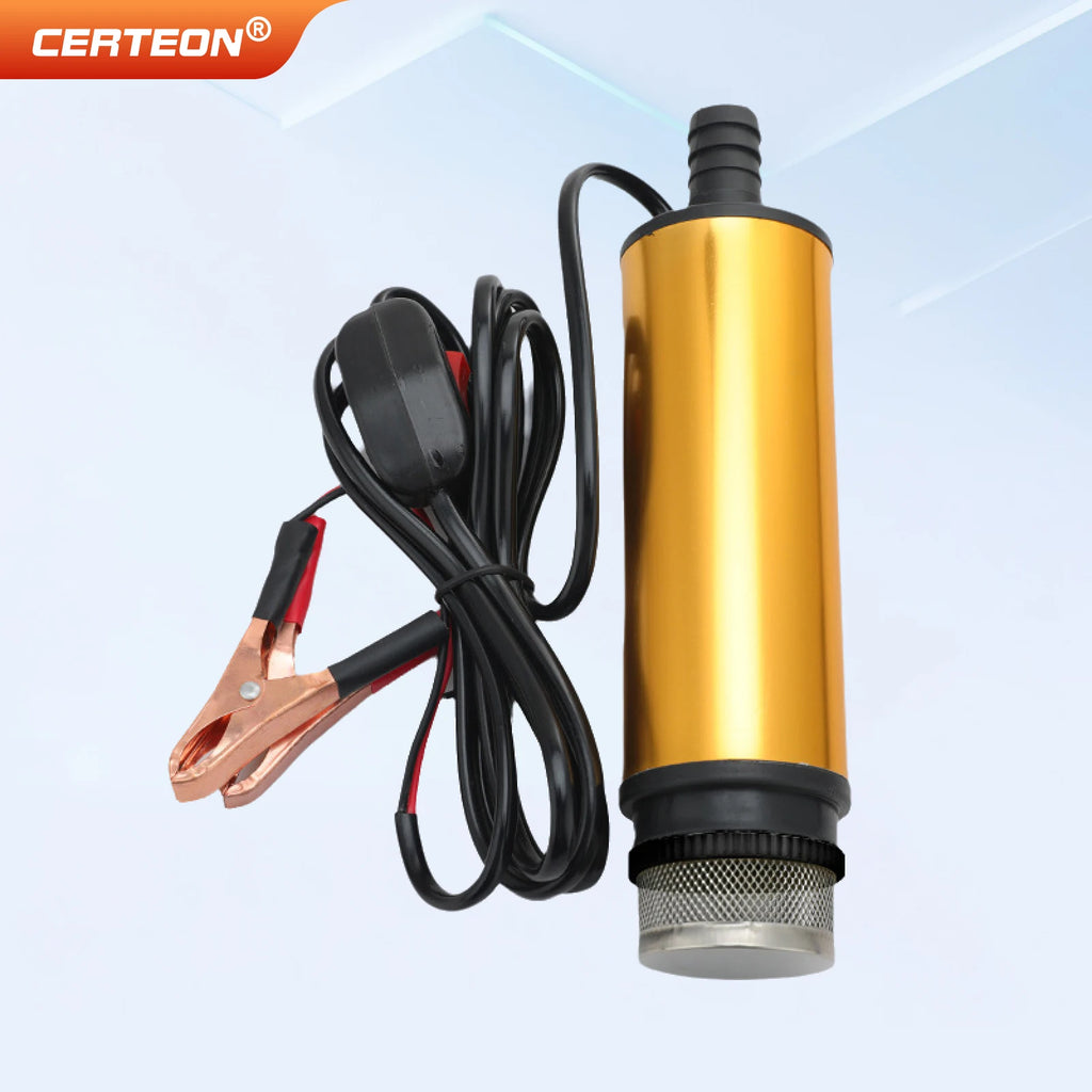 Diesel Fuel Transfer Pump 12V/24V Portable Self-Priming DC Pump with Clamps for Car Use Portable Diesel Transfer Pump High Flow