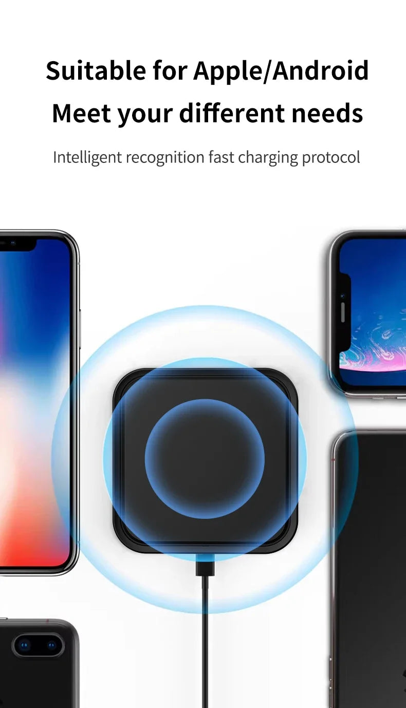 MINI Wireless Charger Station with Cooling Hole for iPhone 17 16 Pro Max 15 14 13 12 Samsung Xiaomi Pro Max Fast Charging Pad