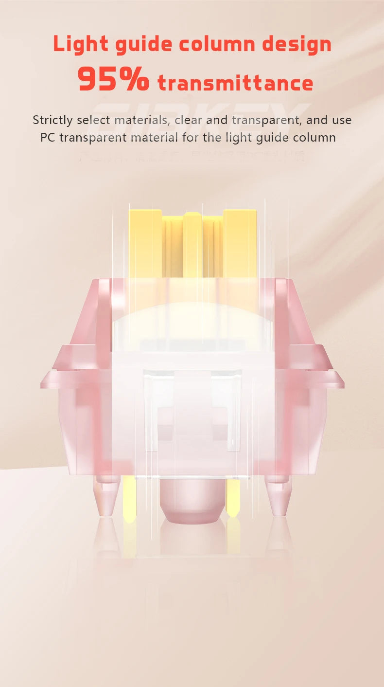 Outemu Silent Peach V3 Switch Lubed Mute Lemon V3 Switches Mechanical Keyboard Linear Tactile 5Pin Hot swap Pre Lubed PA66 POM