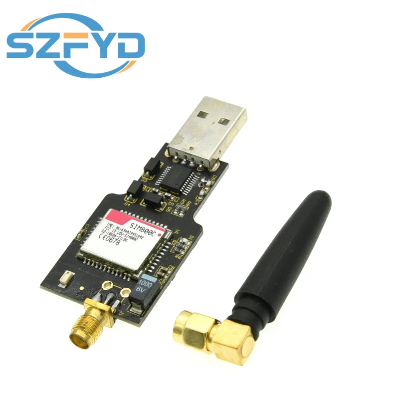 USB to GSM GPRS Module - Quad-Band SIM800/SIM800C, SMS Messaging,  Bluetooth-compatible, with Antenna