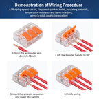 JINH 50 Pcs Quick  Compact Lever Parallel Electrical Splitter Equipment Connectors, Fast Wire Connector Terminal Blocks 34-11AWG