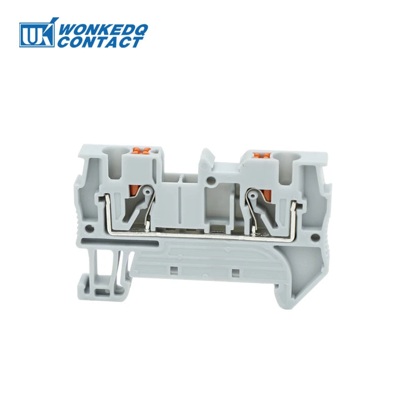 10Pcs PT4 Push-in Terminal Strip Plug PT-4 4mm² Cable Connector Electrical Connect Din Rail Screwless Terminal Block PT 4