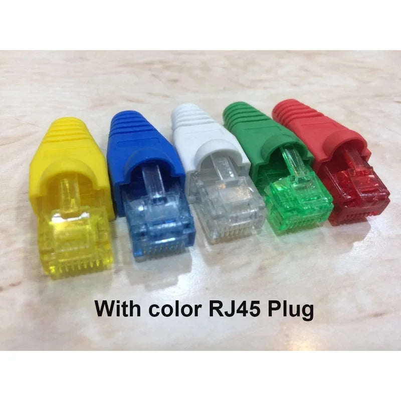 10-100Pcs RJ45 Ethernet Cable Connector Boots Cover CAT5 CAT5E CAT6 CAT6E Ethernet Network Lan Cable Plug Cap Protective Sleeve