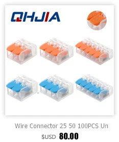 1PC 225 Series Fixed Modular Wire Connectors Compact Splicing Lighting Push-in Multi Link Terminal Block 1 In Multiple Out