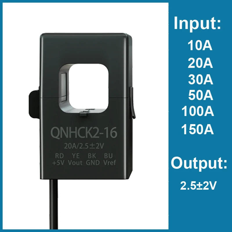 Split Core Current Sensor Hall Effect 10A 20A 30A 50A 100A 150A 2.5V 0.625V 2.5 2V Clamp CT DC Current Transducer HSTS016L