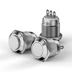 Metal Push Button Switch 12MM 3Pins 1NO1NC No Light waterproof Flat/High Head Momentary Latching Welding Foot Switch
