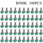 100PCS RK097 Precision Linear Potentiometer Vertical Single Link Shank 15mm D axis B2K B10K B20K B50K B100K B500K B1M
