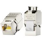 AMPCOM CAT7 RJ45 Keystone Jack, STP Shielded Tool Free Self-Locking CAT8 Cat6a Keystone Zinc Alloy RJ45 Module Coupler Adapter