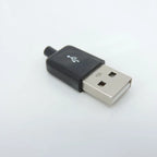 10Pcs USB Type A Connector Male 4 Pin Plug Socket With Black White Plastic Cover USB 2.0 Type-A Soldering DIY Kits