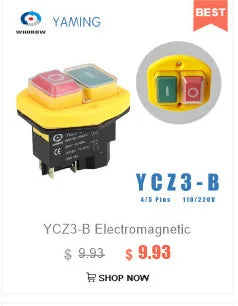 YCZ2 Electromagnetic Switch 4/5 Pin 110V/220V Momentary(Reset) On Off Red/green Push Button Emergency Stop Replace KJD17