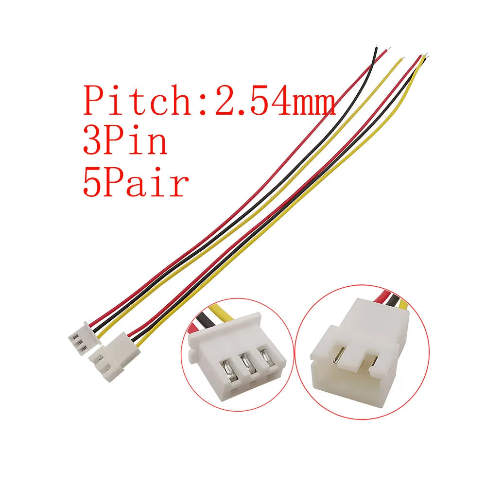 10Pcs Micro JST XH 2.54mm Pitch 2/3/4/5/6 Pin Male Plug / XH2.54 Female Socket Extension Lead Wire Cable Connector 20CM 26AWG