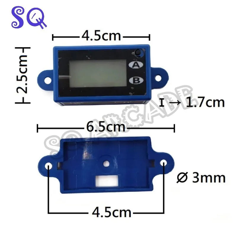 Mini 7 Digit LCD Counter 2 Display rows  DC 5V-18V 10 counts per second PCB Material Electronic Totalizer With LED blue
