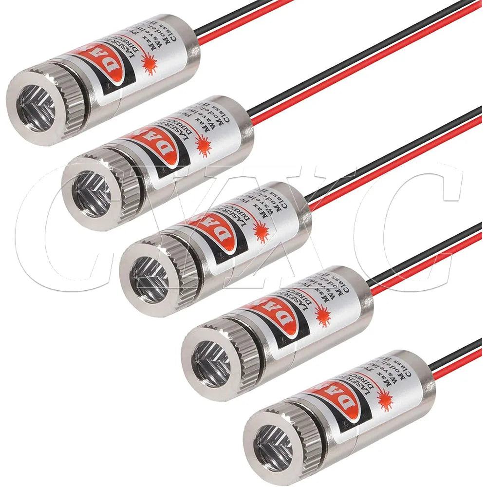 650nm 5mW Red Point / Line / Cross Laser Module Head Glass Lens Focusable Focus Adjustable Laser Diode Head Industrial Class