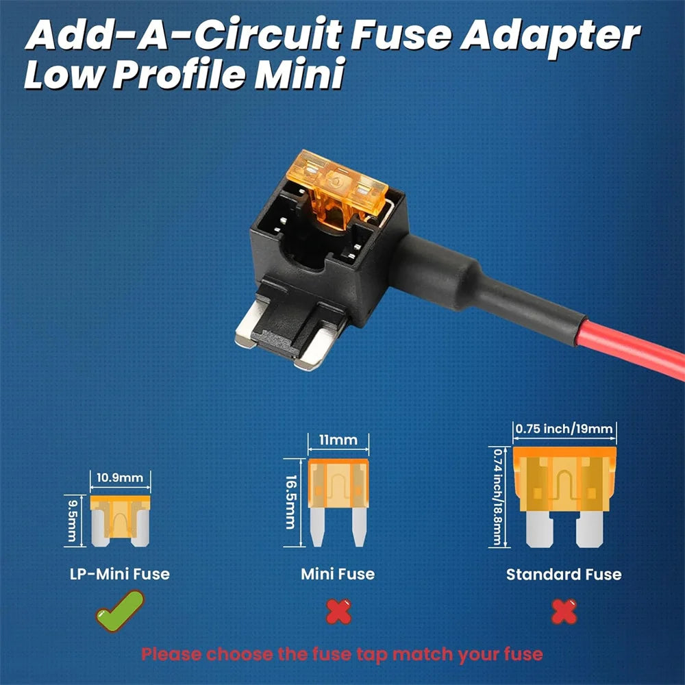 5/20 Pack Low Profile Mini Fuse Tap with 5 Amp Blade Fuse,12V Add-a-Circuit Fuse Tap Adapter for Car/RV/Truck/SUV/Boat