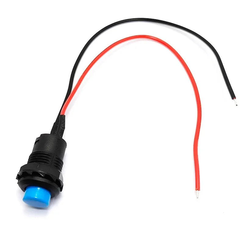 5/20/100PCS Latching/Momentary 12MM Round  Push Button Switch With Cable 20CM Self-Locking DS-428/427 Self-Resetting