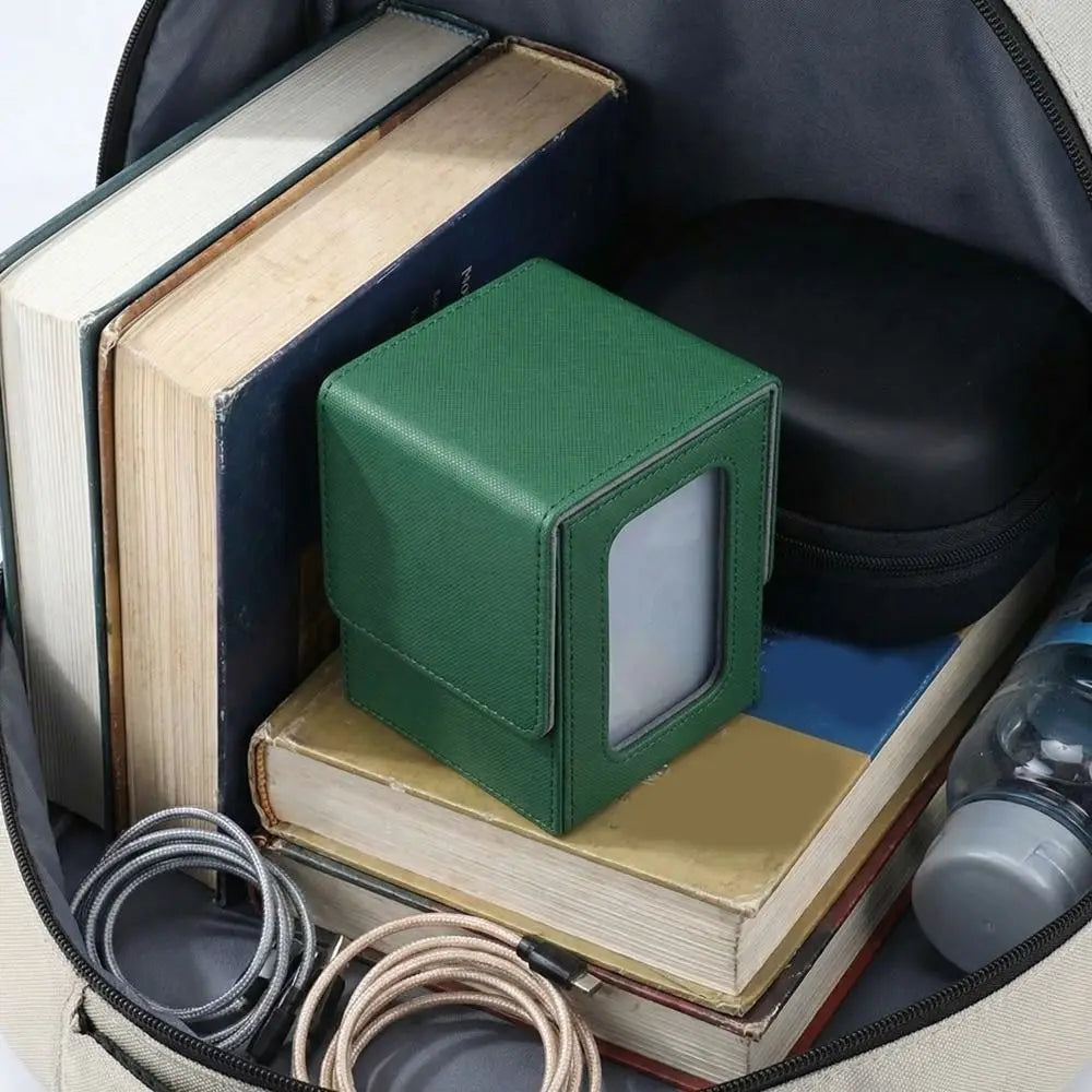 PU Window Collection Box Magnetic Closure Stain-resistant Trading Card Storage Box Moisture-proof with Lid Card Deck Box