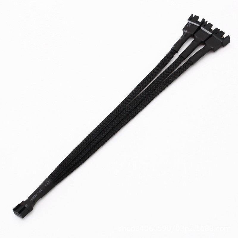 4 Pin Pwm Fan Cable 1 To 1/ 2/3/4 Ways Splitter Black Sleeved 27cm Extension Cable Connector PWM Extension Cables