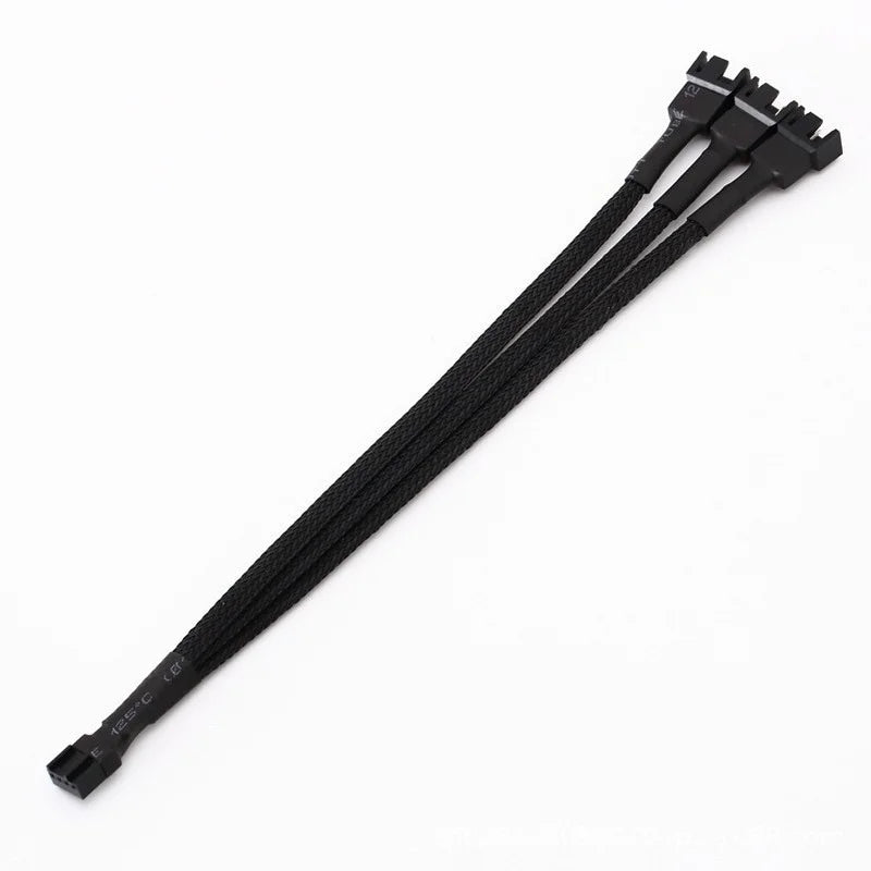 4 Pin Pwm Fan Cable 1 To 1/ 2/3/4 Ways Splitter Black Sleeved 27cm Extension Cable Connector PWM Extension Cables