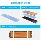 Aluminum Cooling Heatsinks Thermal Pads Heat Dissipation Radiator Thickness 3mm 6mm for M.2 NGFF SATA PCI-E NVME M2 SSD Heatsink