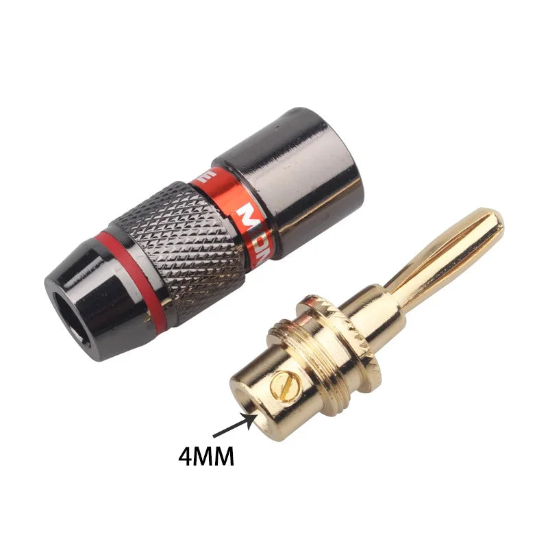 10/40/100Pcs Monster Banana Plugs Gold Plated Pure Copper Speaker Adapter Screw Speaker Plug Audio Connectors