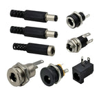 10Pcs DC Power Jack Connectors 5.5 x 2.1mm DC Plug Male Female Socket Soldering Type Nut Panel Mount DC Power Adapter Connector