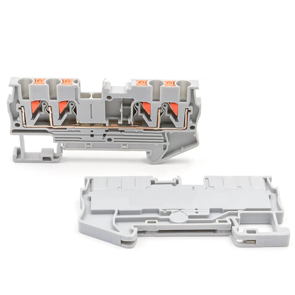 10Pcs PT 2.5-QUATTRO 4-Wire Terminal Block 2.5mm² DIN Rail Spring Clamp Electrical Compact Connections