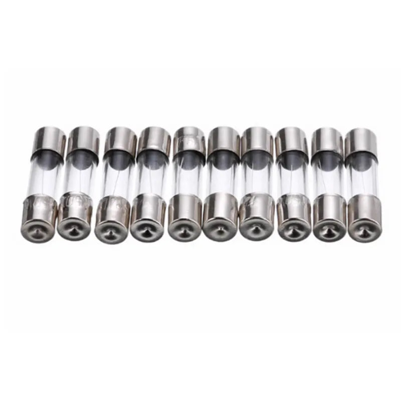 100/72pcs Car Fast-blow Glass Fuses Car Glass Tube Fuses 0.2-20A 0.5-30A Assorted Kit for Car Light Inflator vacuum Cleaner
