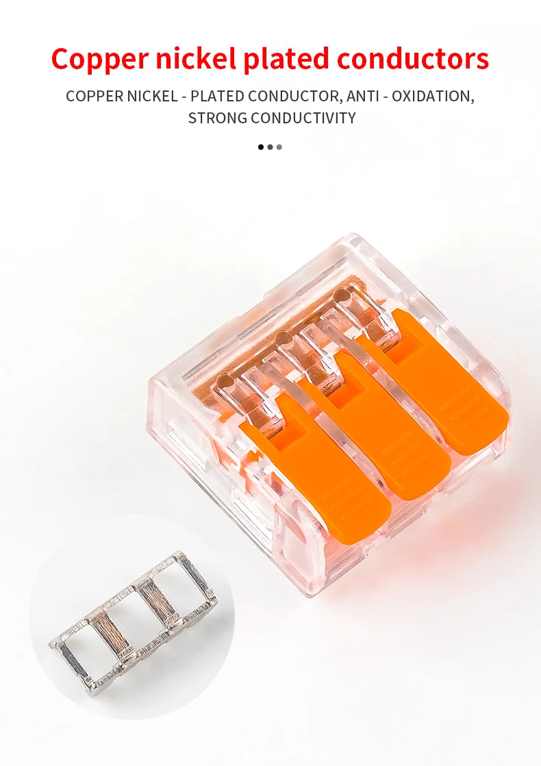 CMK66 Quick Wire Connector Easy Splice Lever Type Push In 2/3/4/5 Ports Push-In Terminal Block Home LED Light Wiring 0.2-6mm