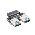 USB3.0 3.1 to USB A Socket Converter for Desktop Computer Motherboard Header 19PIN 20PIN to Dual USB Dual USB A Female Adapter