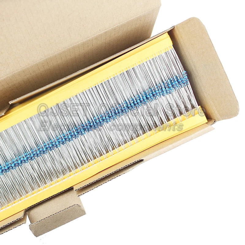 100pcs 1/6W Metal Film Resistors 1/8W 1% 0.125W 10 100 200 220 330 470 Ohm 4.7K 1K 2.2K 10K 47K 200k 220k 510k 100k 470K 1M Ohms