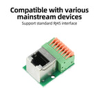 RJ45 Network Port Terminal Block Welding Free Data Adapter Board Female Socket Rail Installation Terminal Connector Power Supply