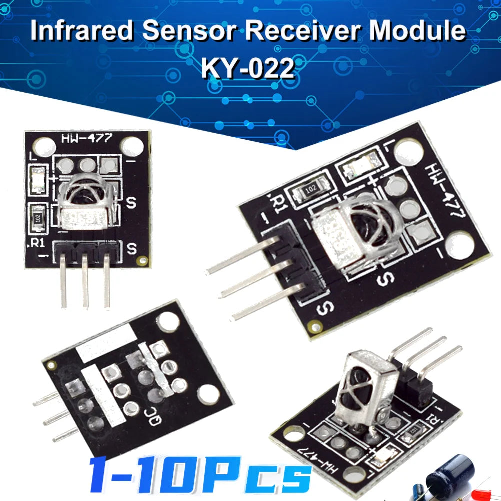 KY-022 IR Infrared Sensor Receiver Module 2.7-5.5V IR Remote Control Receiver Module 3Pin TL1838 VS1838B 1838 for Arduino DIY
