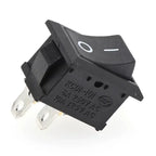 Black Snap-in Rocker Switch 2 Pin Power Switches SPST Boat-Shape Push Button Switches 15x21mm Toggle Switch KCD11 / KCD1