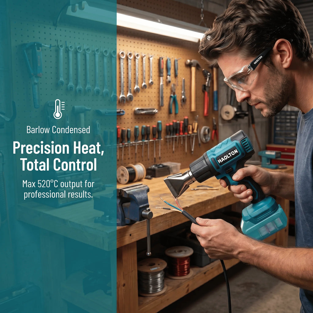 HAOLTON Gun Industrial Handheld Electric Heat Gun Temperatures Heat Gun Cordless Hot Air Adjustable 18V Battery